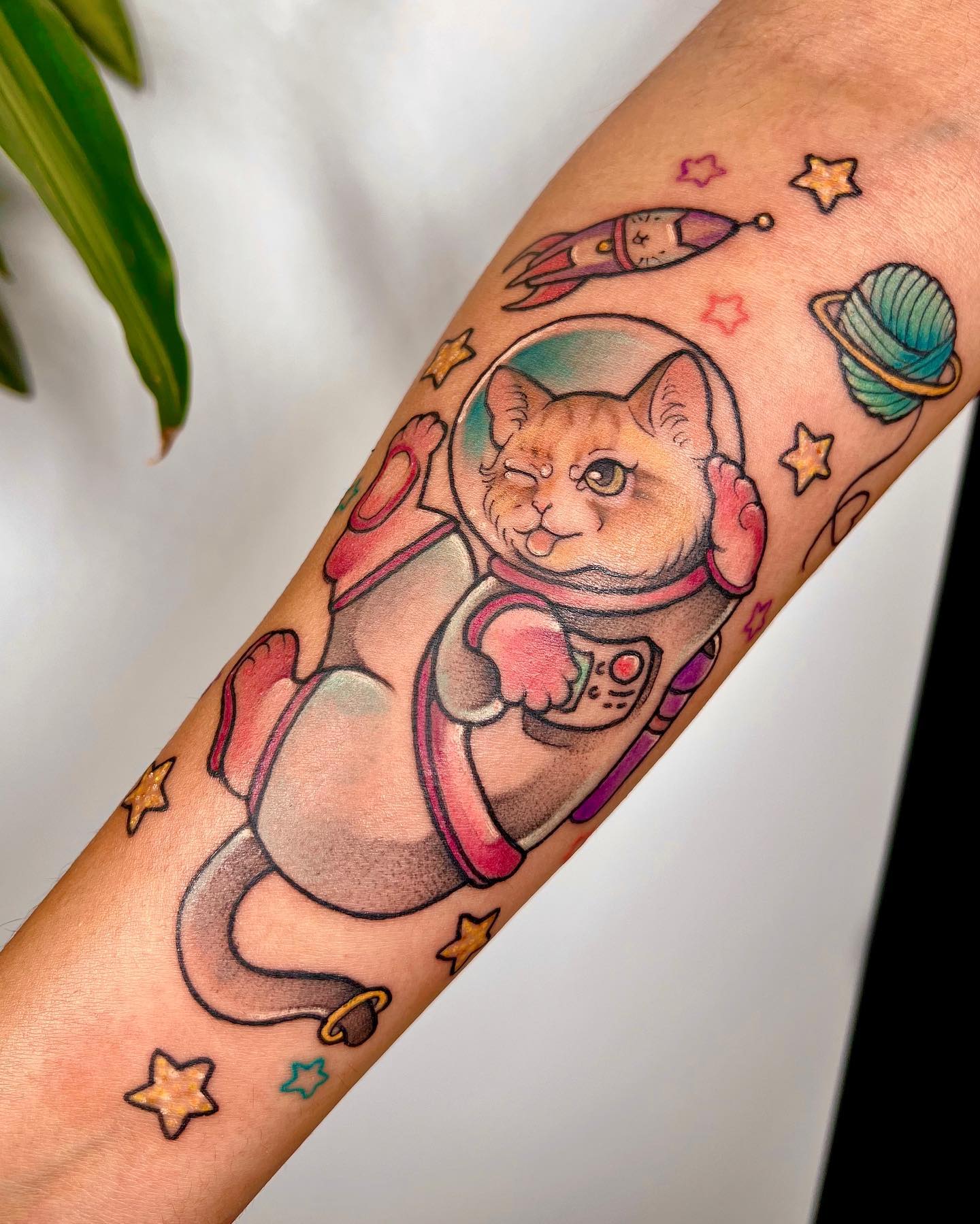 Astronaut Cat Tattoo