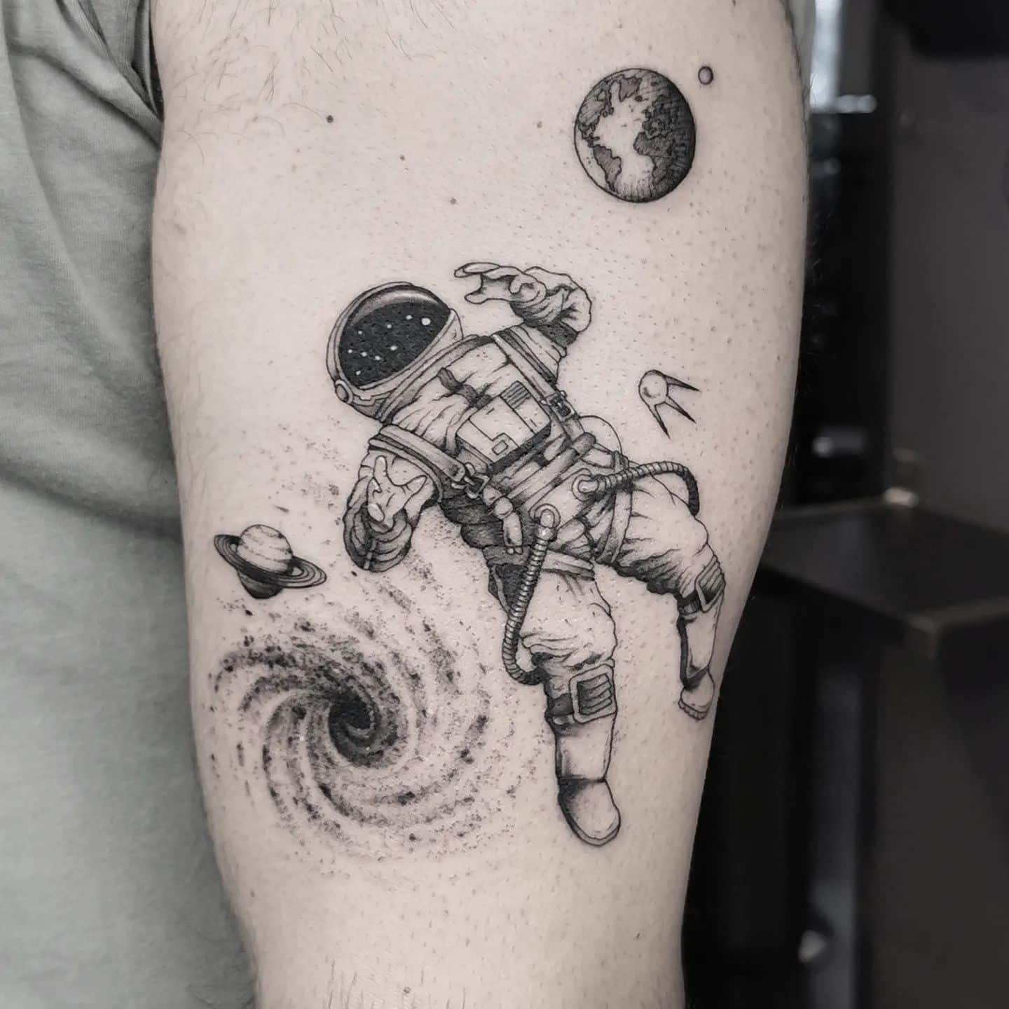 Astronaut Falling From The Space Tattoo