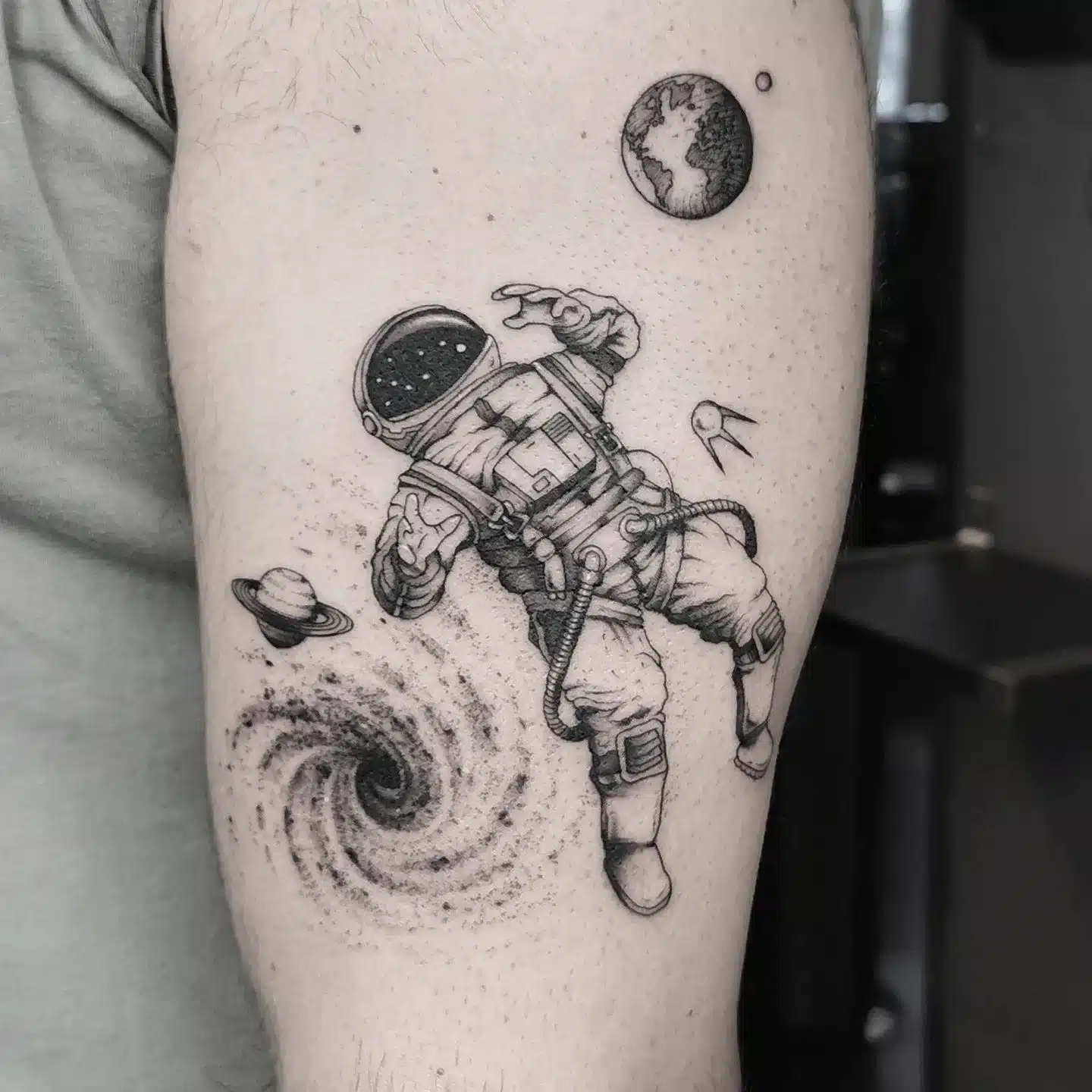 Astronaut Falling From The Space Tattoo