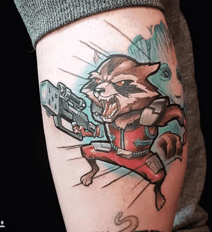 Cartoon Raccoon Tattoo