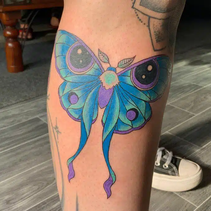Colorful Moth Tattoos