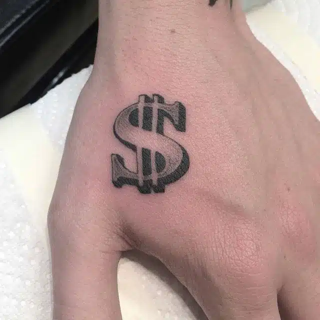 money sign tattoo on finger｜TikTok Search