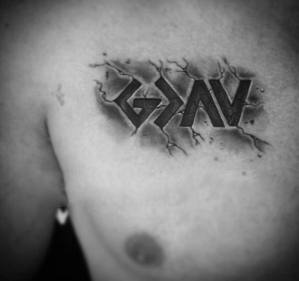 God Is Greater Than the Highs and Lows Chest Tattoo