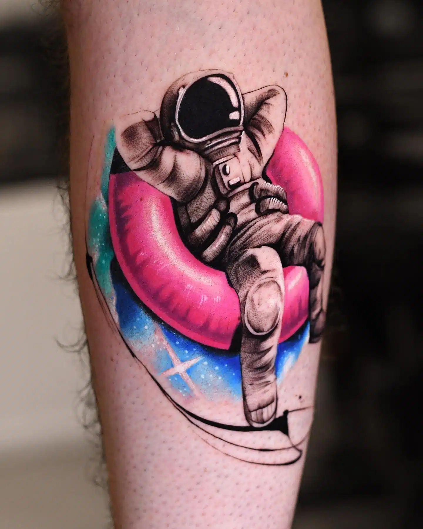 xpost from rtattoos  My geometric astronaut tattoo by Murrt  Philadelphia  rpics