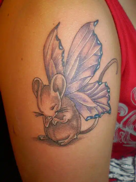 Rat And Wings Tattoo