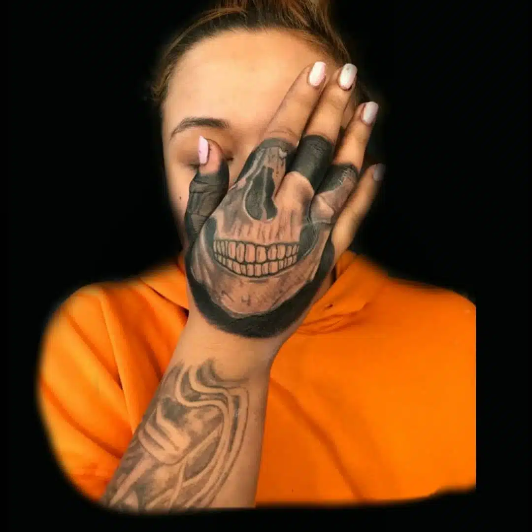 Realistic Skeleton Hand Tattoos