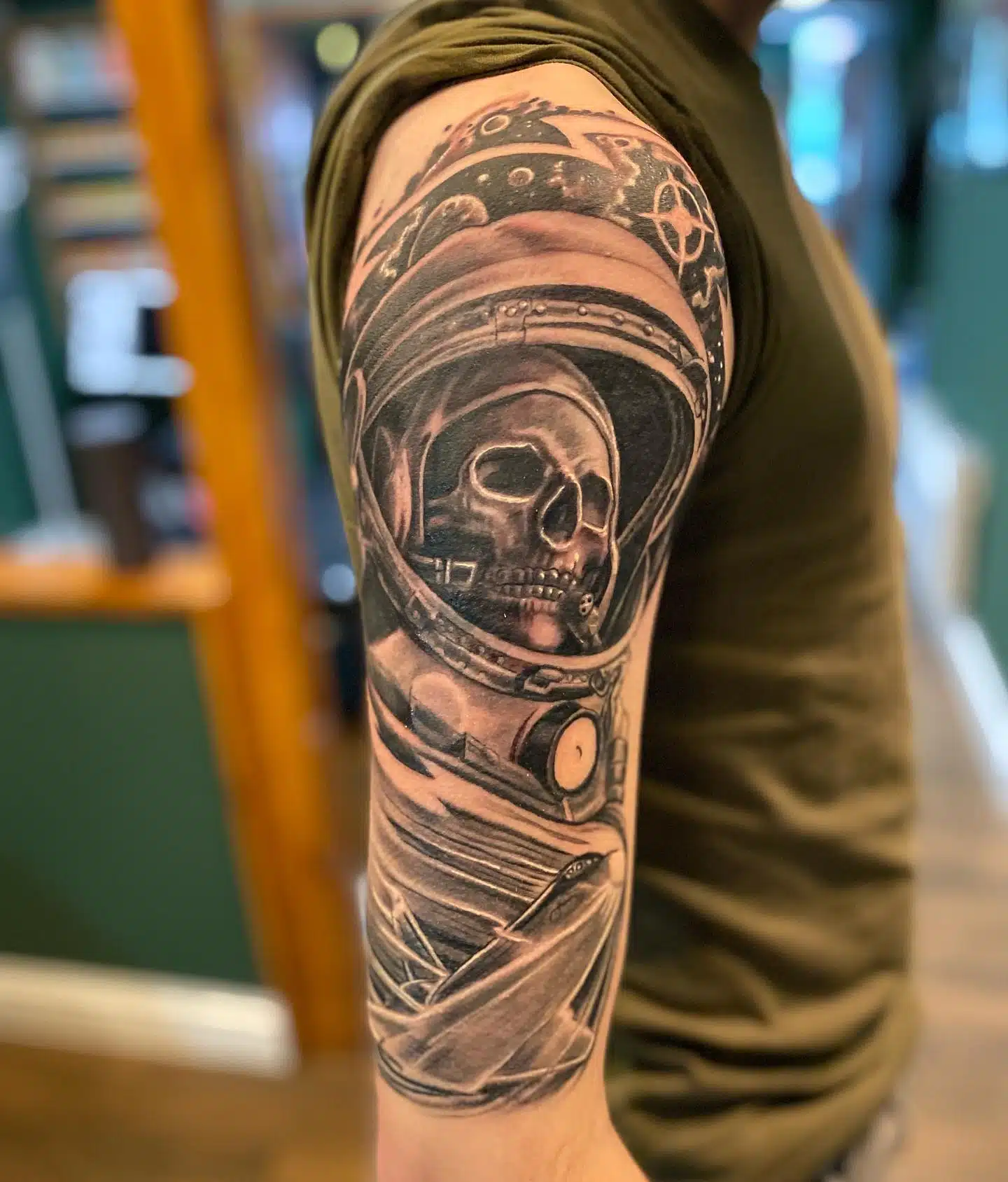 Skeleton Astronaut Tattoo