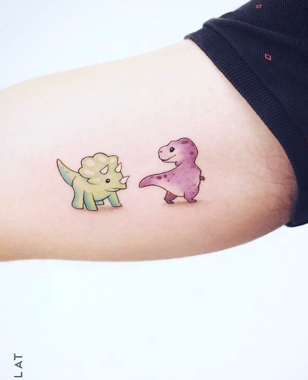 Small and Cute Dinosaur Tattoo