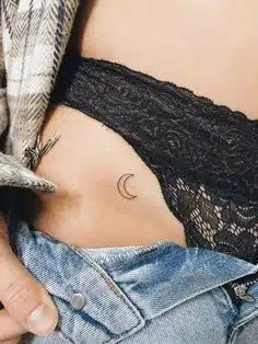 Stars and the moon crotch tattoo