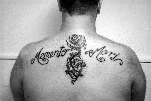 Back memento Mori tattoo