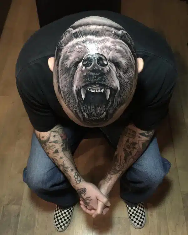 Bear head tattoo