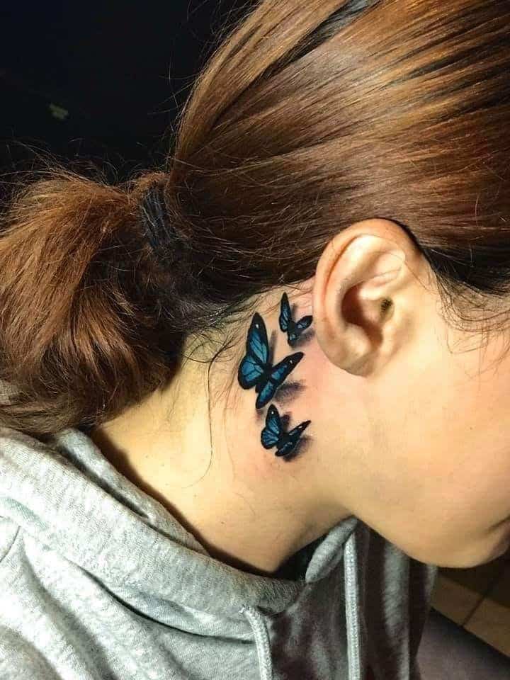 butterfly tattoo behind ear picsTikTok Search