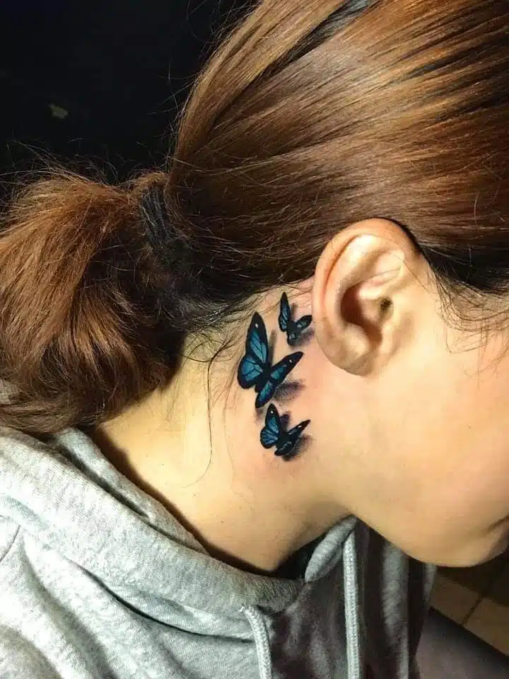 Blue Butterfly Tattoos