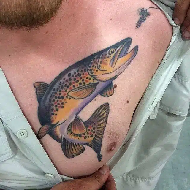 Brown trout tattoo