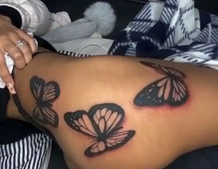Butterfly Thigh Tattoo