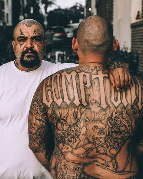 Compton full back tattoo