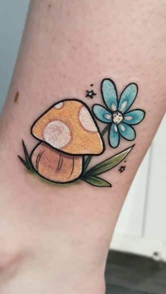 Cute mushroom tattoo