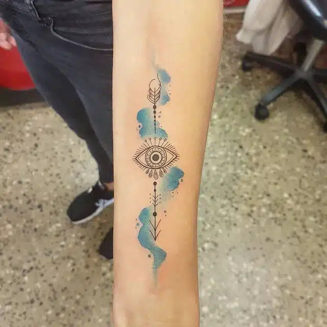 Evil eye henna tattoo