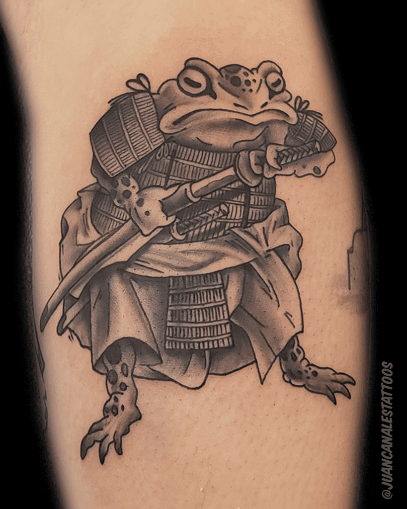 Japanese samurai frog tattoo