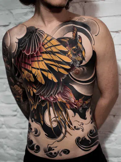 Neo traditional owl tattoo