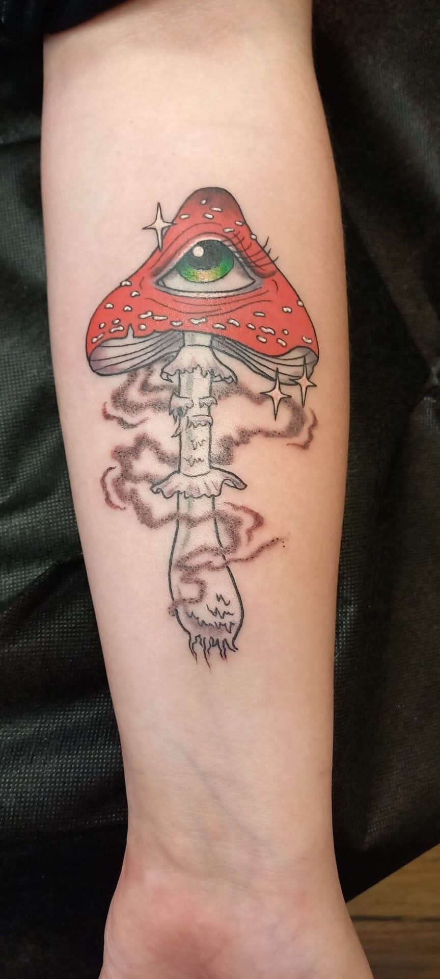 Poisonous mushroom tattoo