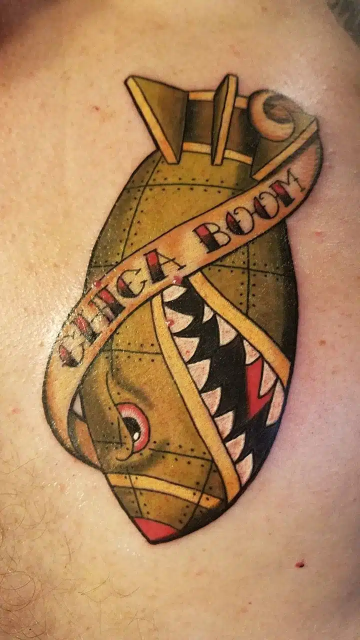 Shark bomb tattoo