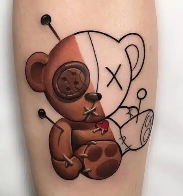 Teddy bear tattoo