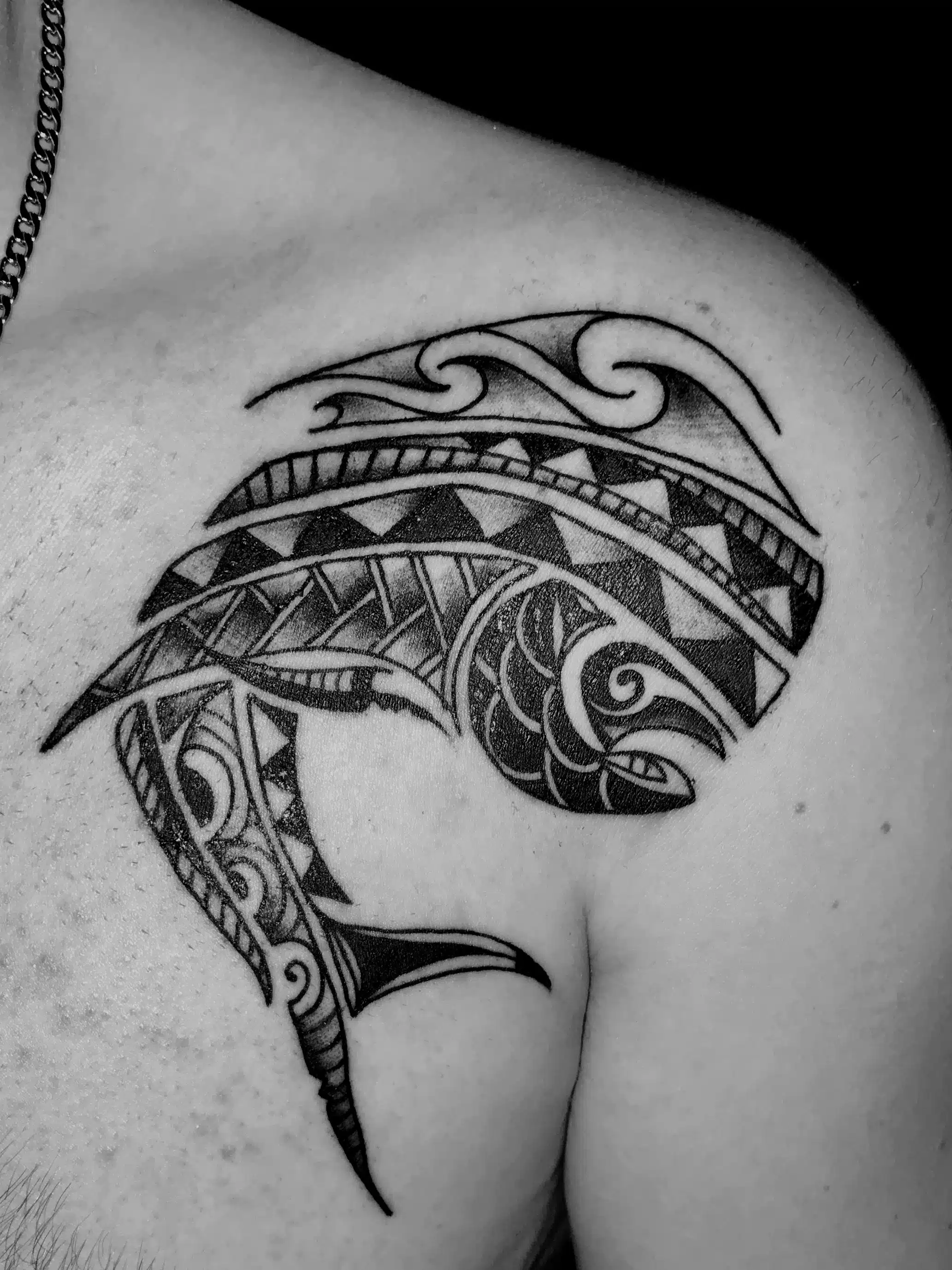 Tribal trout tattoo
