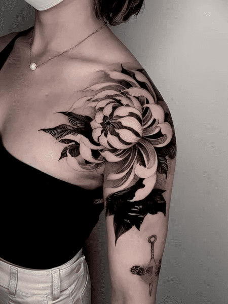 White Chrysanthemum Tattoo