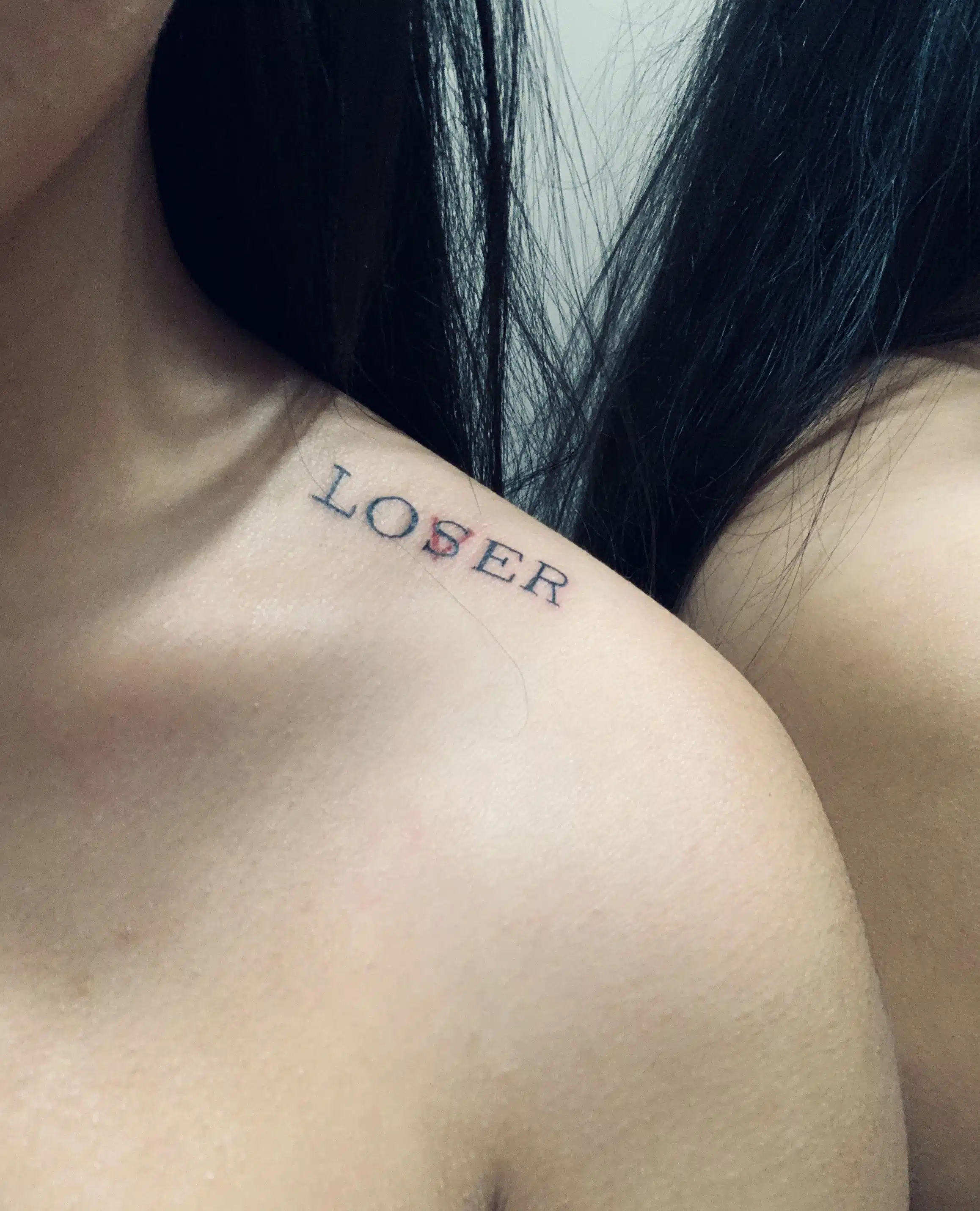 lover loser shoulder tattoo