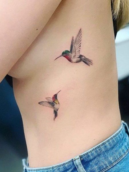 pair of hummingbird tattoo