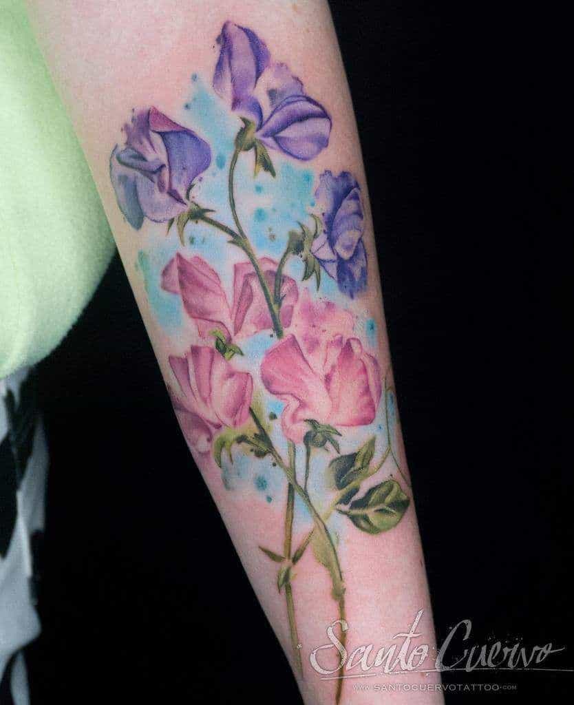 Sweet Pea Flower Tattoo Ideas & Meanings