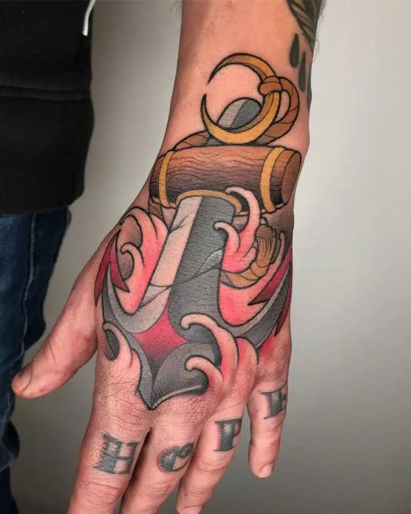 Anchor Hand Tattoos for Men