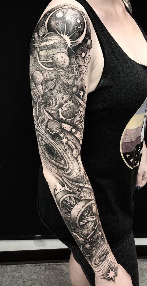 Black and grey tattoo style