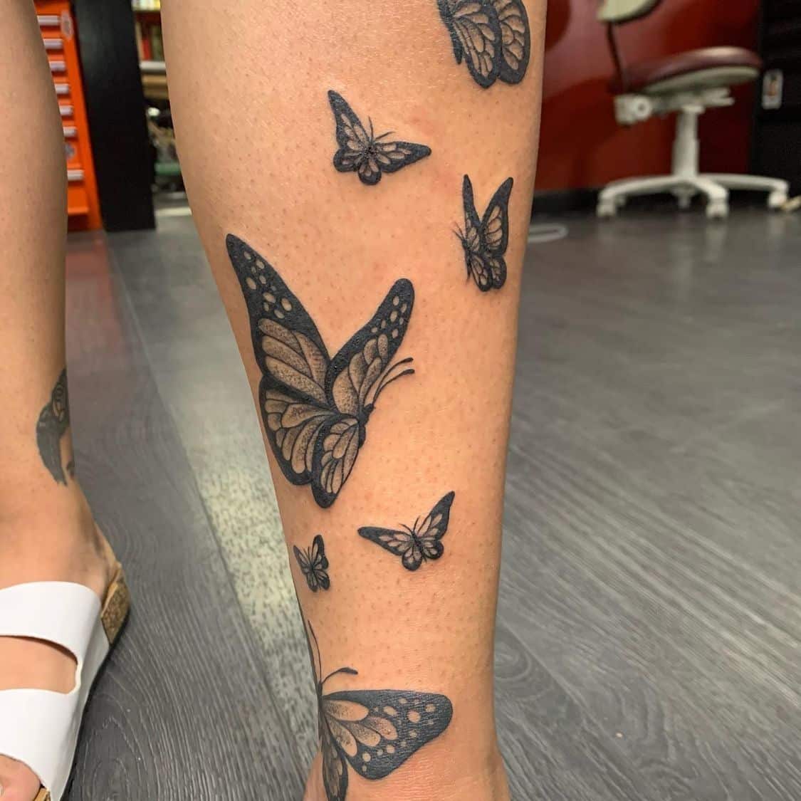 Butterfly shin tattoo ideas