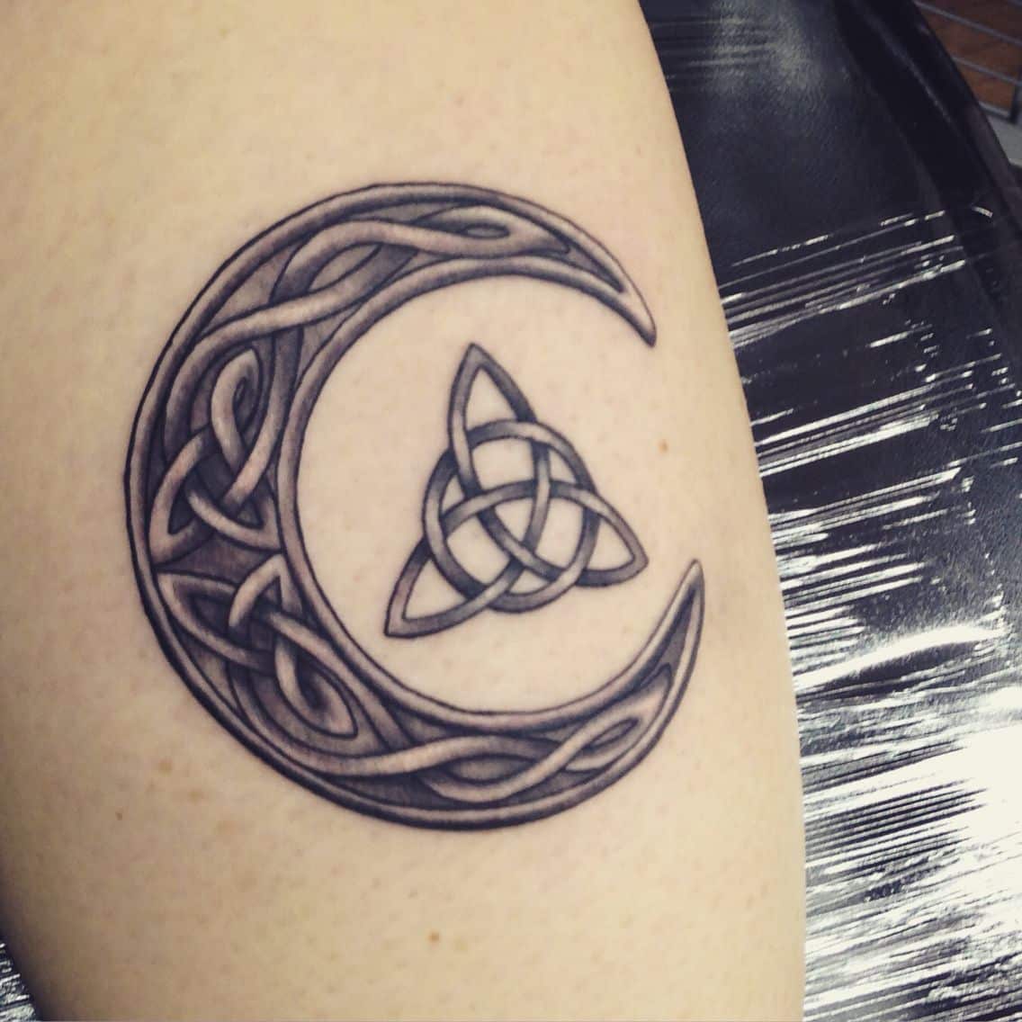 Celtic moon tattoo