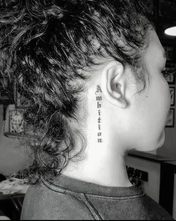 Classy female neck tattoos