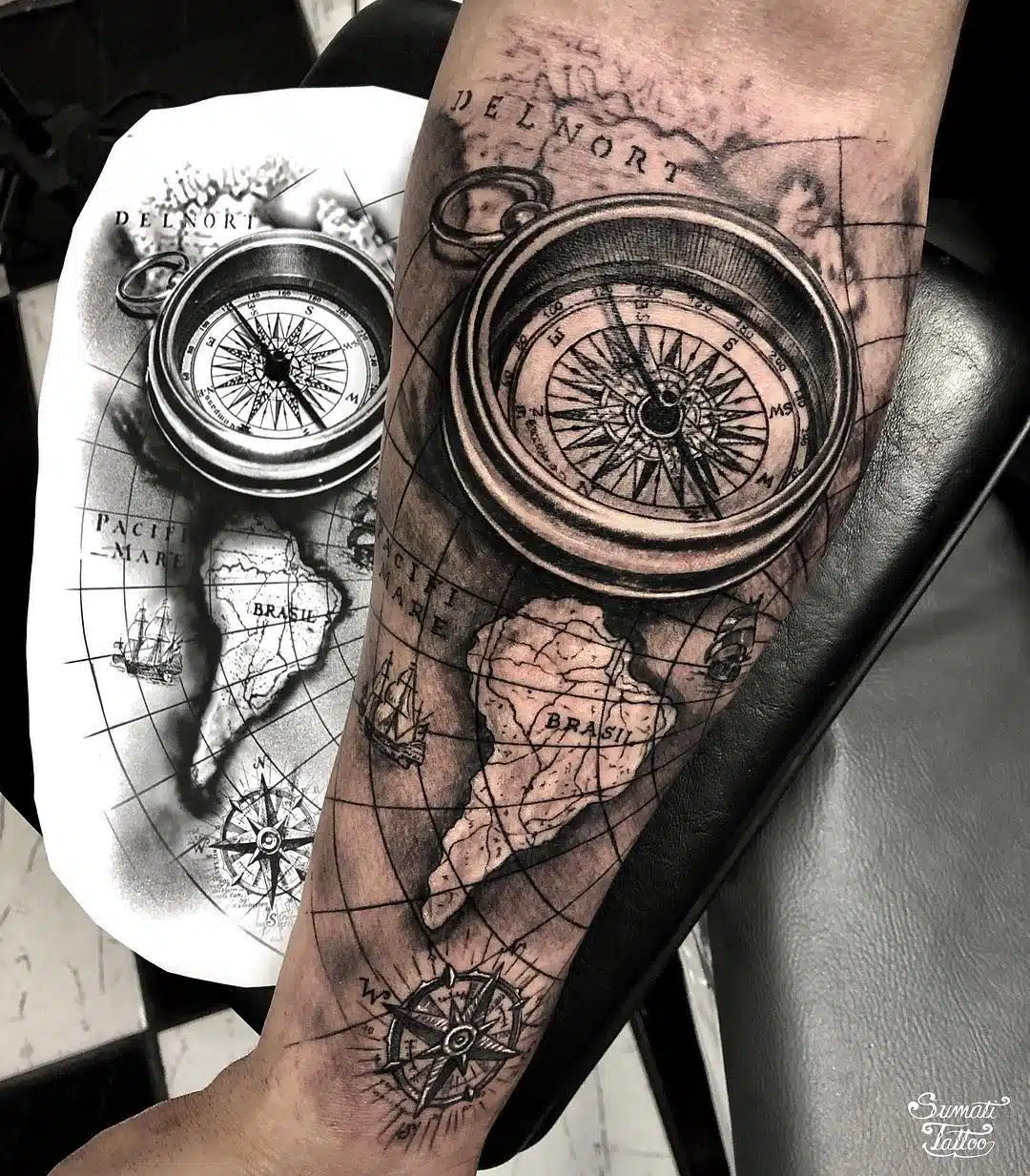 Compass Tattoo for Men