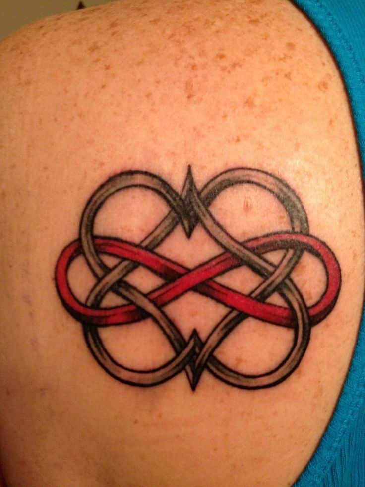 Double heart infinity tattoo