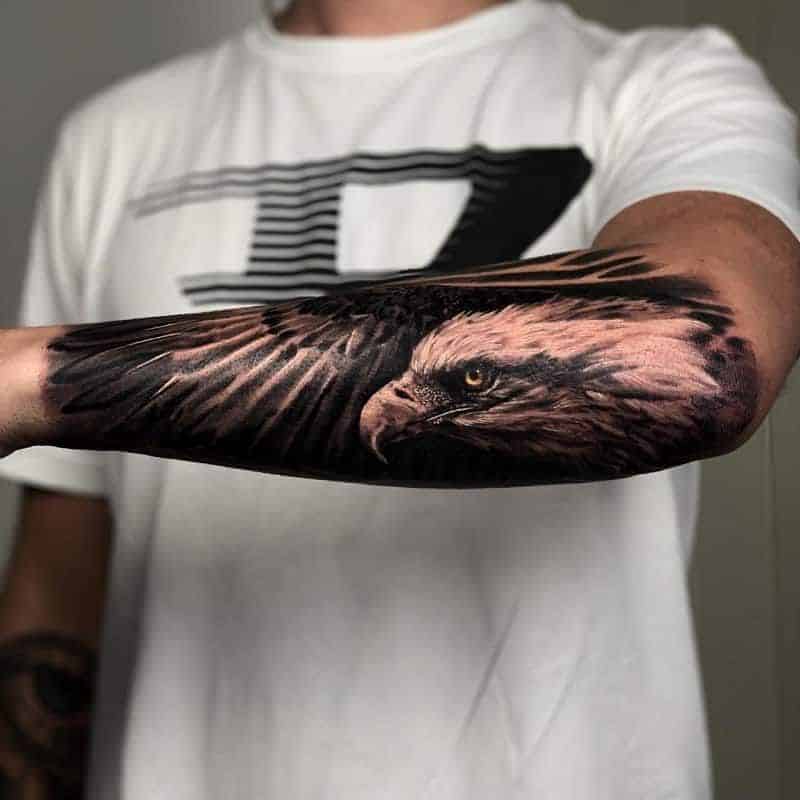 Eagle Forearm Tattoo For Men