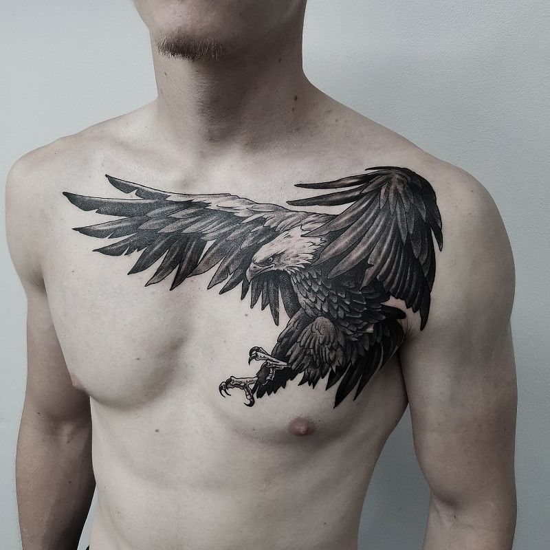 Eagle chest tattoo for men
