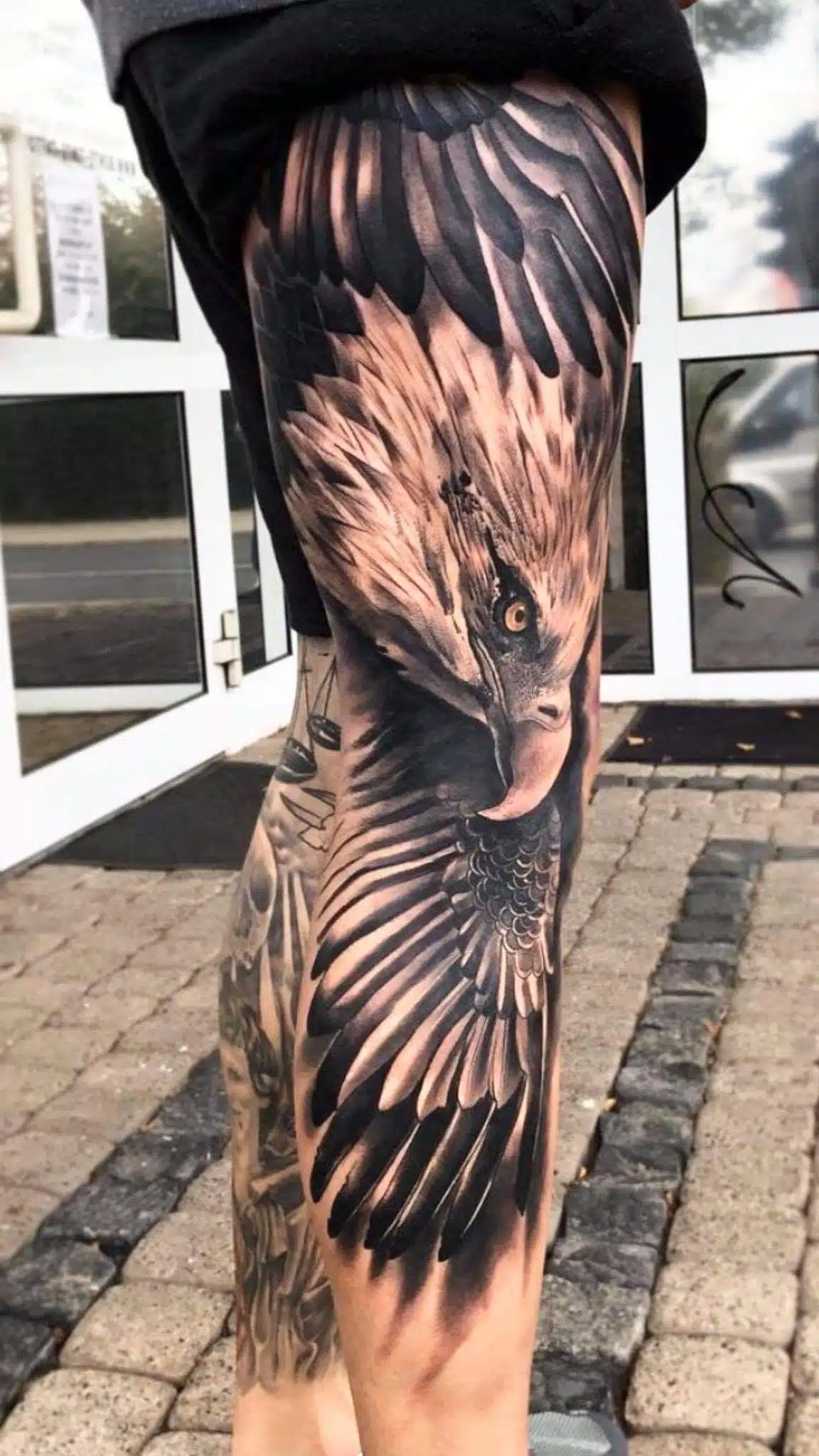 Eagle leg tattoos for men