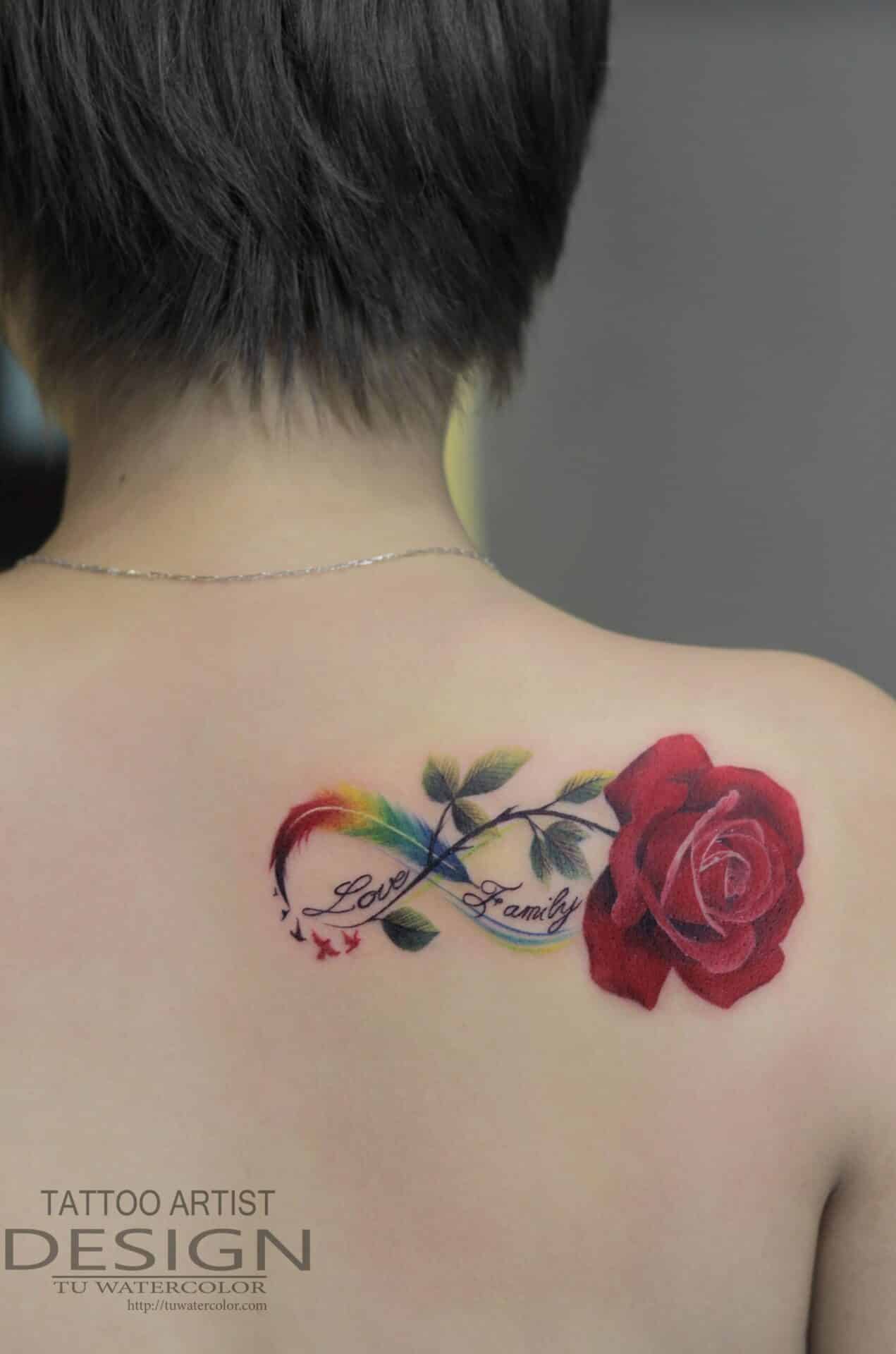 Infinity rose tattoo