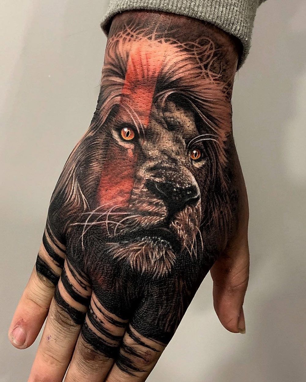 Lion Hand Tattoos for Men