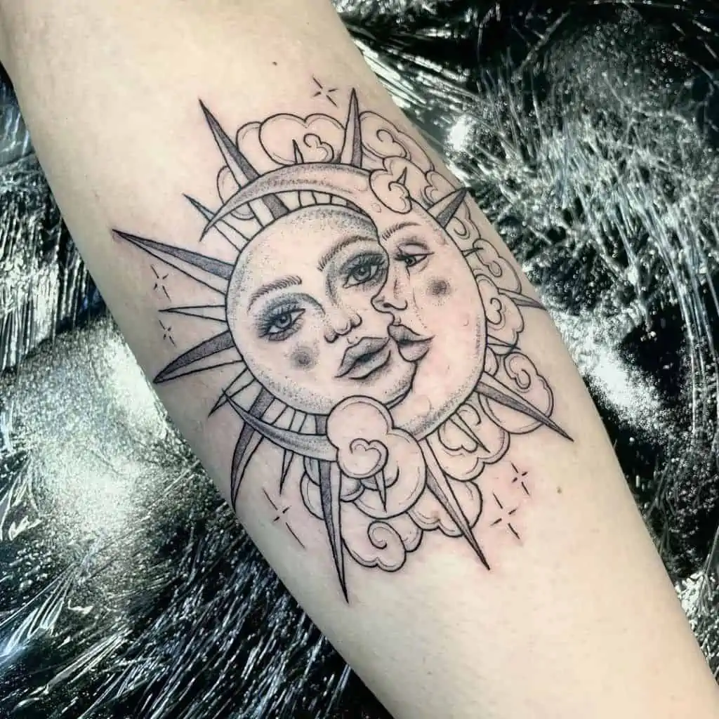 Moon Sun Tattoo for Women