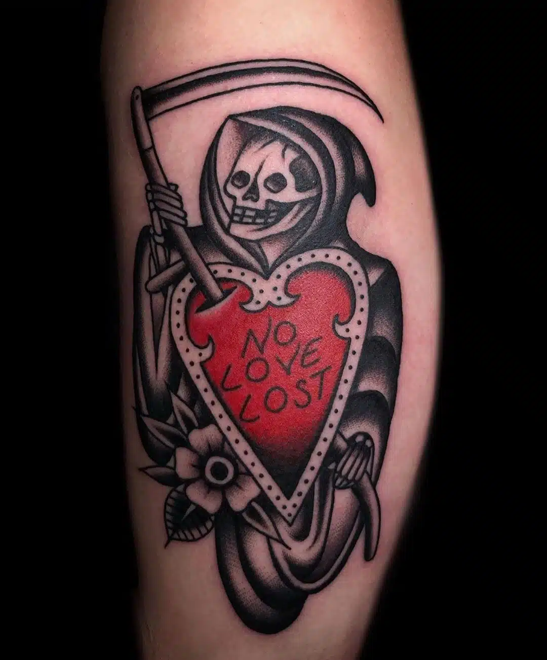 No love skull tattoo