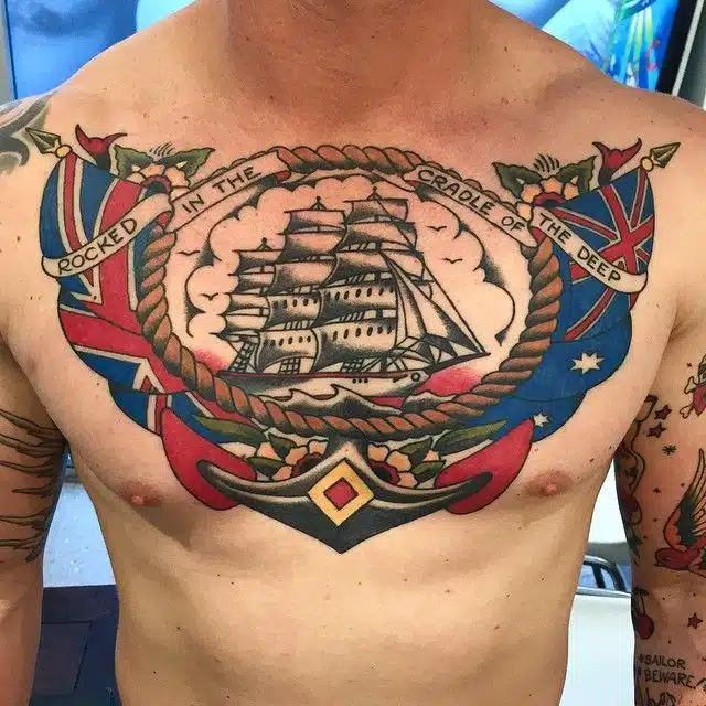 Sailor Jerry ship tattoo