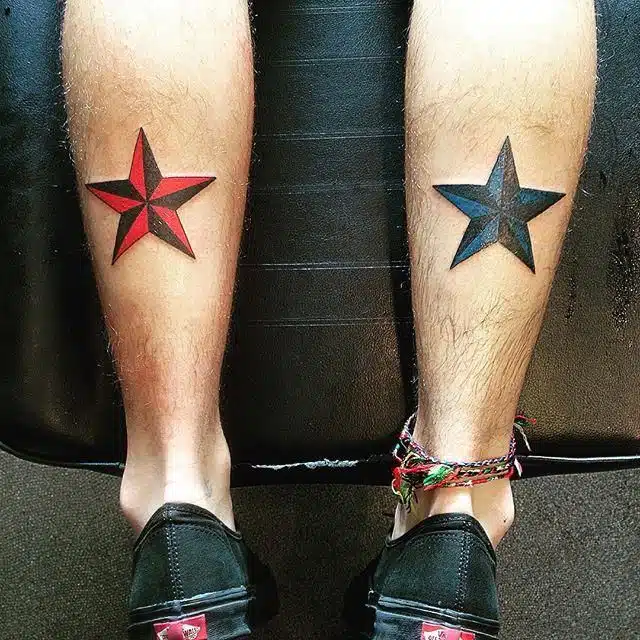 Star leg tattoos for men