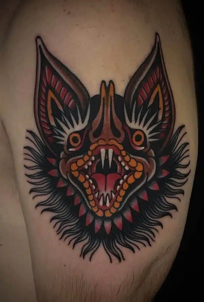 Traditional bat tattoo