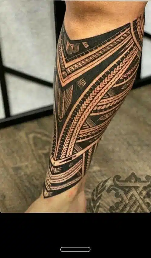 Tribal Designs shin tattoo